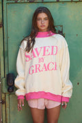 IT2594P-SAVEDBYGRACE | Saved By Grace Puff Print Sweatshirt
