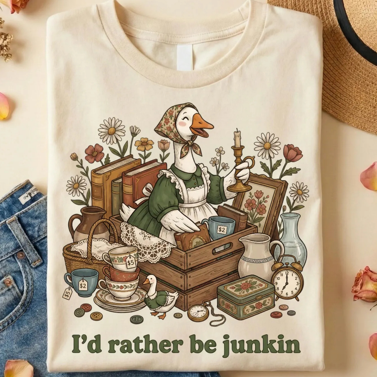 Id Rather Be Junkin Goose T-Shirt