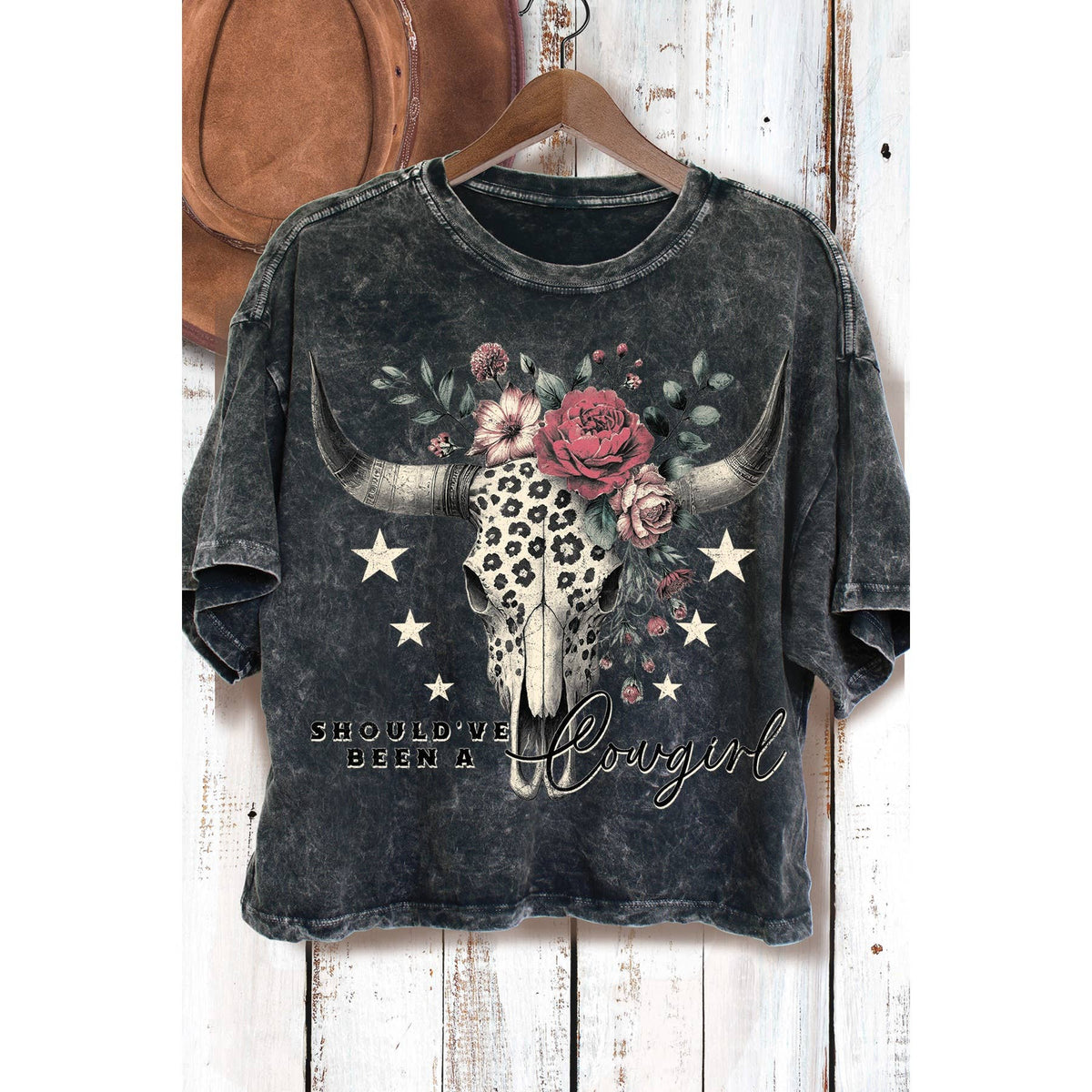 Should Ve Been A Cowgirl Mineral Wash Crop Top