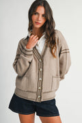 3315IK Varsity Stripe Pocket Cardigan