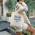 Tote Bag Book Nerd Stripes