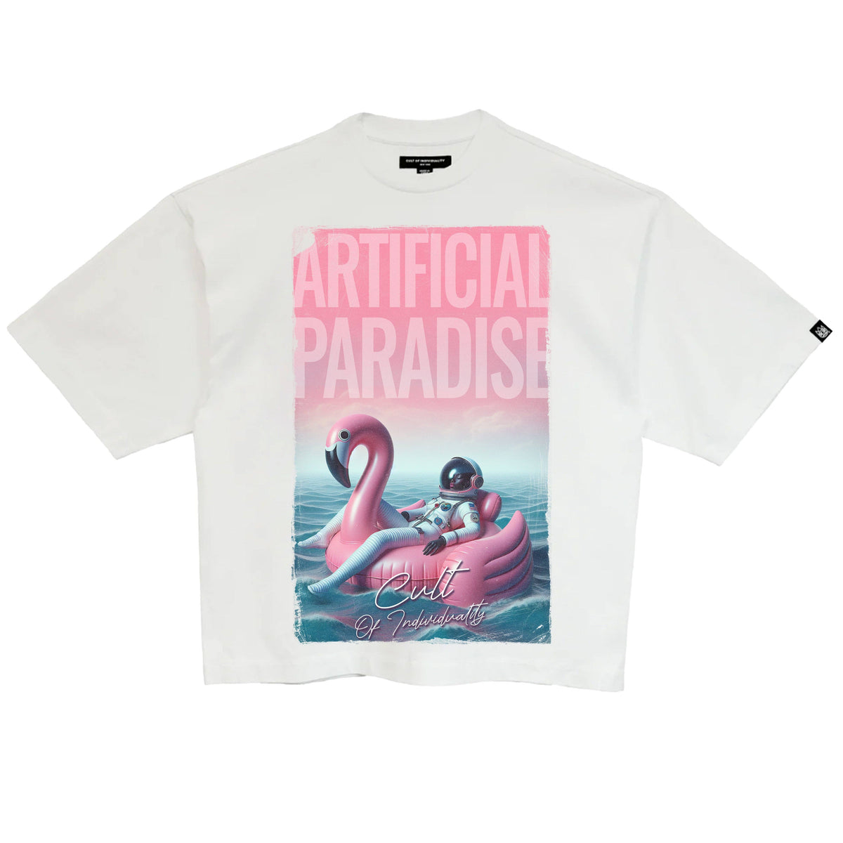 Cult's Oversized Ss Tee "Artificial Paradise" in White
