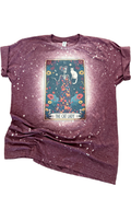 The Cat Lady – Skeleton Tarot Card Bleached Tee