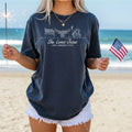 She Loves Jesus America Too Navy Patriotic Graphic Tee