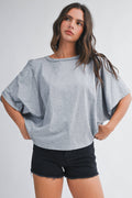 8550HN Boxy Dolman Short Sleeve Top