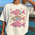 Coastal Fish Preppy Pink Beach Club Ocean Resort Graphic Tee