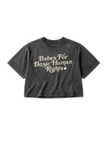 Babes For Basic Human Rights Cropped Boxy Tee - Smoke