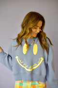 Smiley What If Crop Sweatshirt