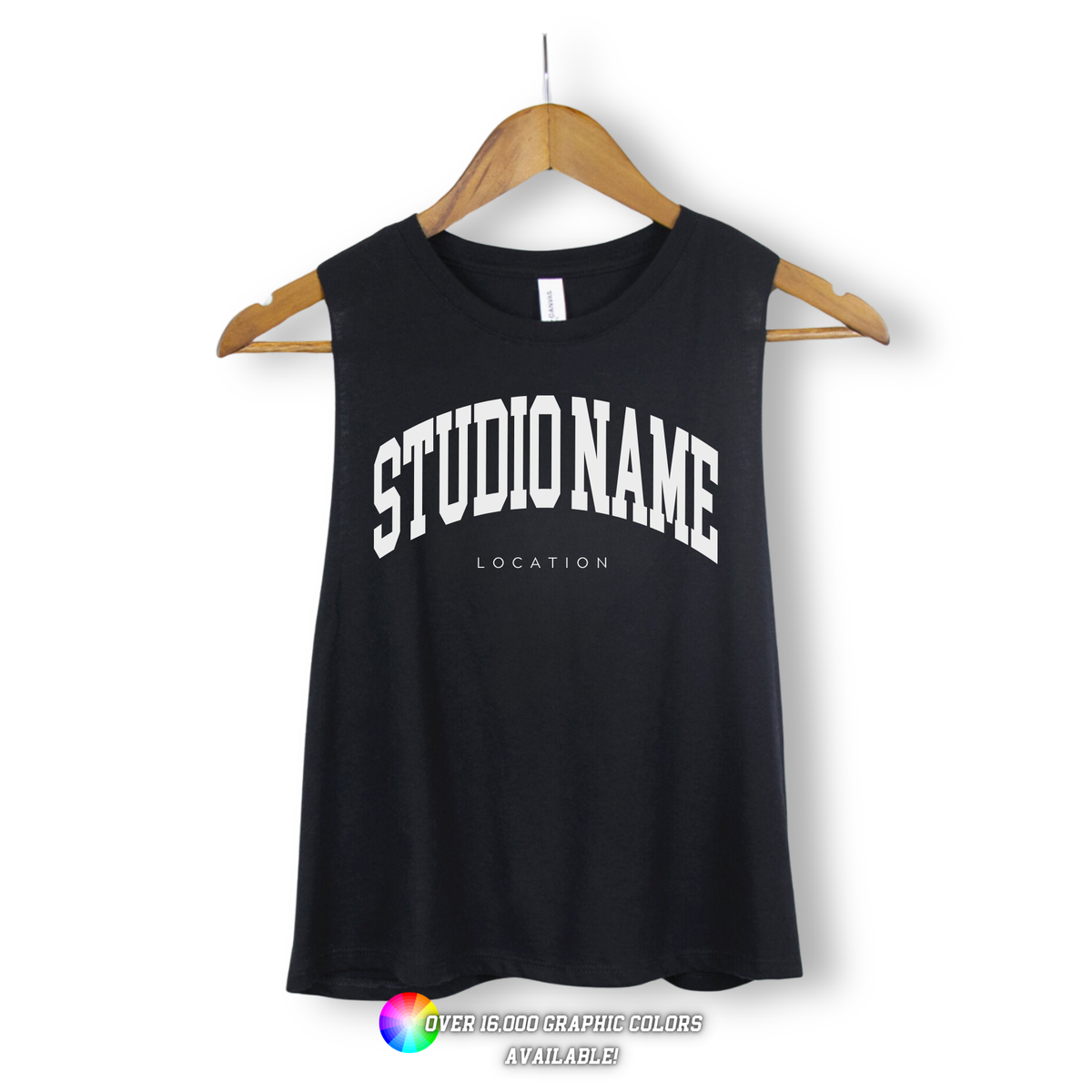 Custom Cropped Racerback  Tank Top - Pilates Studio - Logo