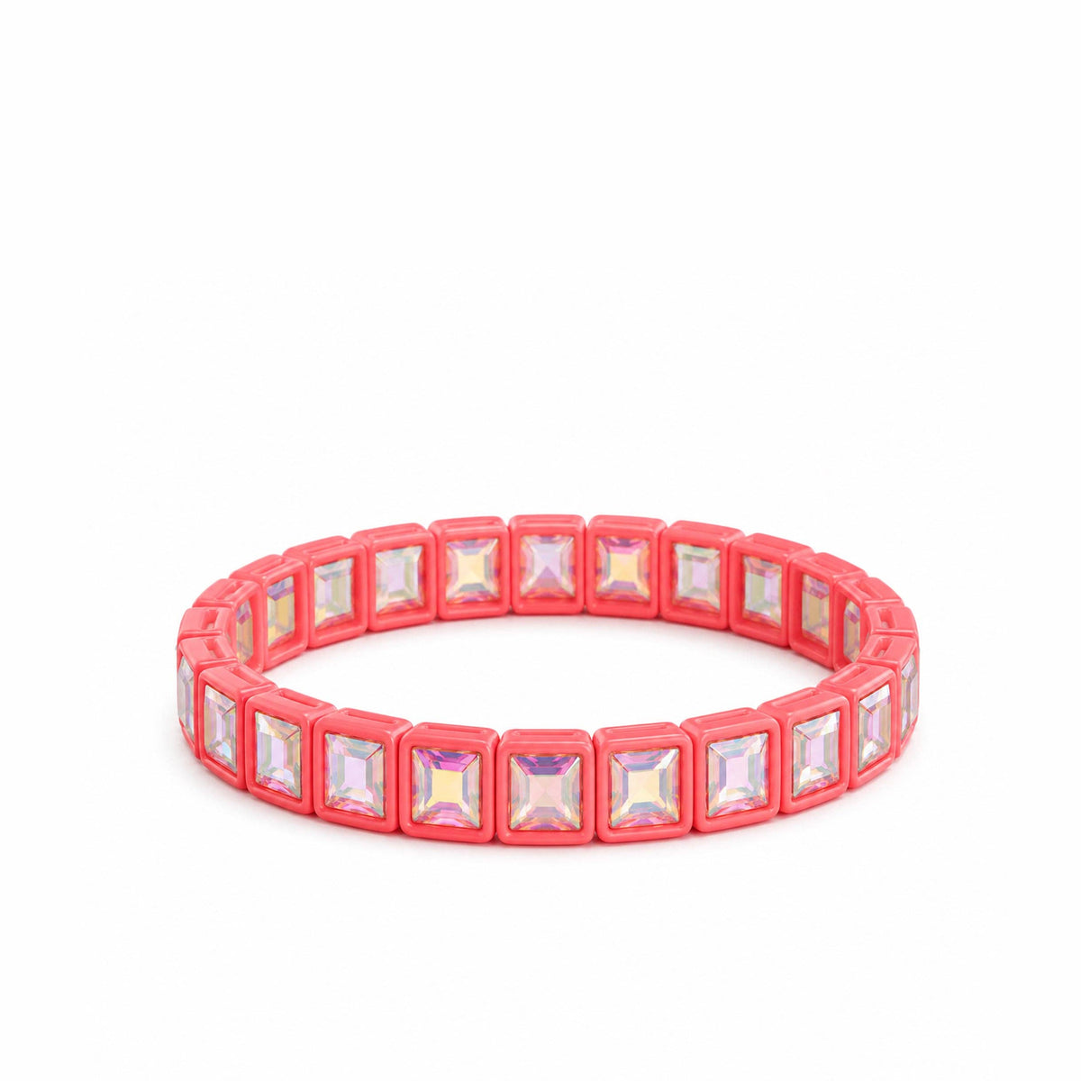 BR-RS-1002 Coral Rhinestone Bracelet