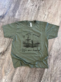 By His Wounds We Are Healed On Tultex Heather Military Green