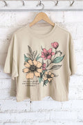 I Will Walk Faith Floral Graphic Long Crop Top