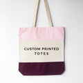 One Side Custom Printed Tri-Color Tote Bags