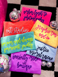 Custom Script Puff Embroidered Tees | Boutique Personalized
