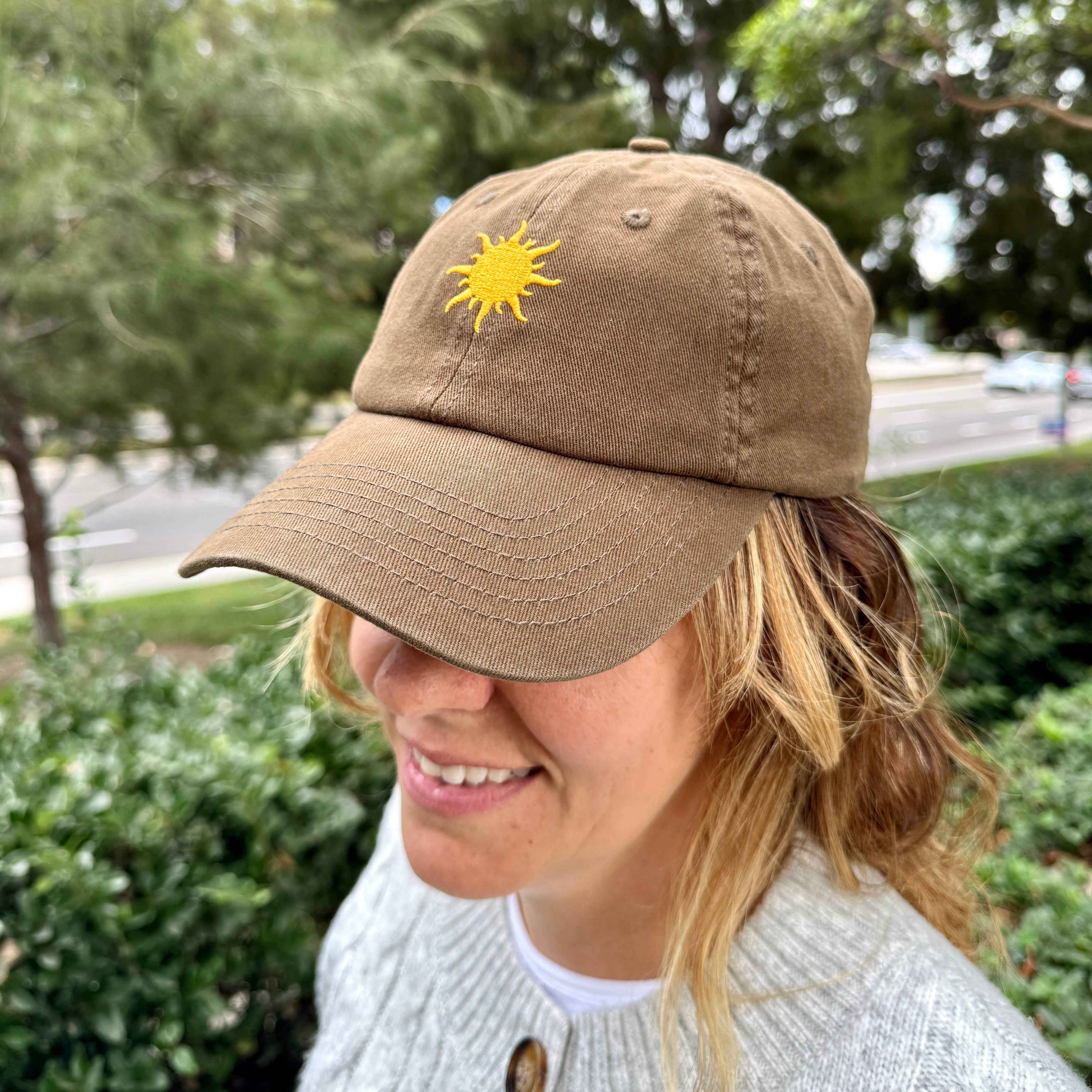 Sunshine Hat Embroidered Sun Hat Nature-Inspired Cap