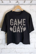 Game Day Football Graphic Long Crop Top