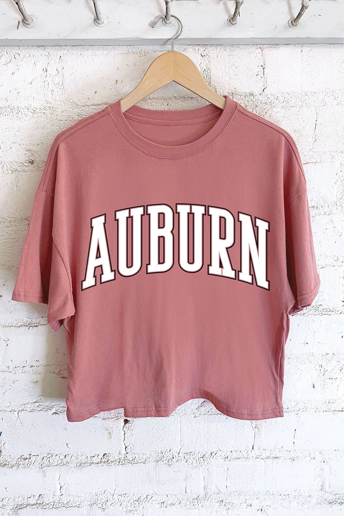 Auburn Puff Graphic Long Crop Top