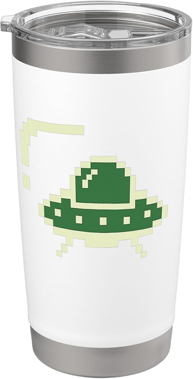 minimal vintage pixel art alien spaceship T-Shirt