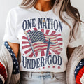 USA One Nation Under God Patriotic Flag Faith Graphic Tee