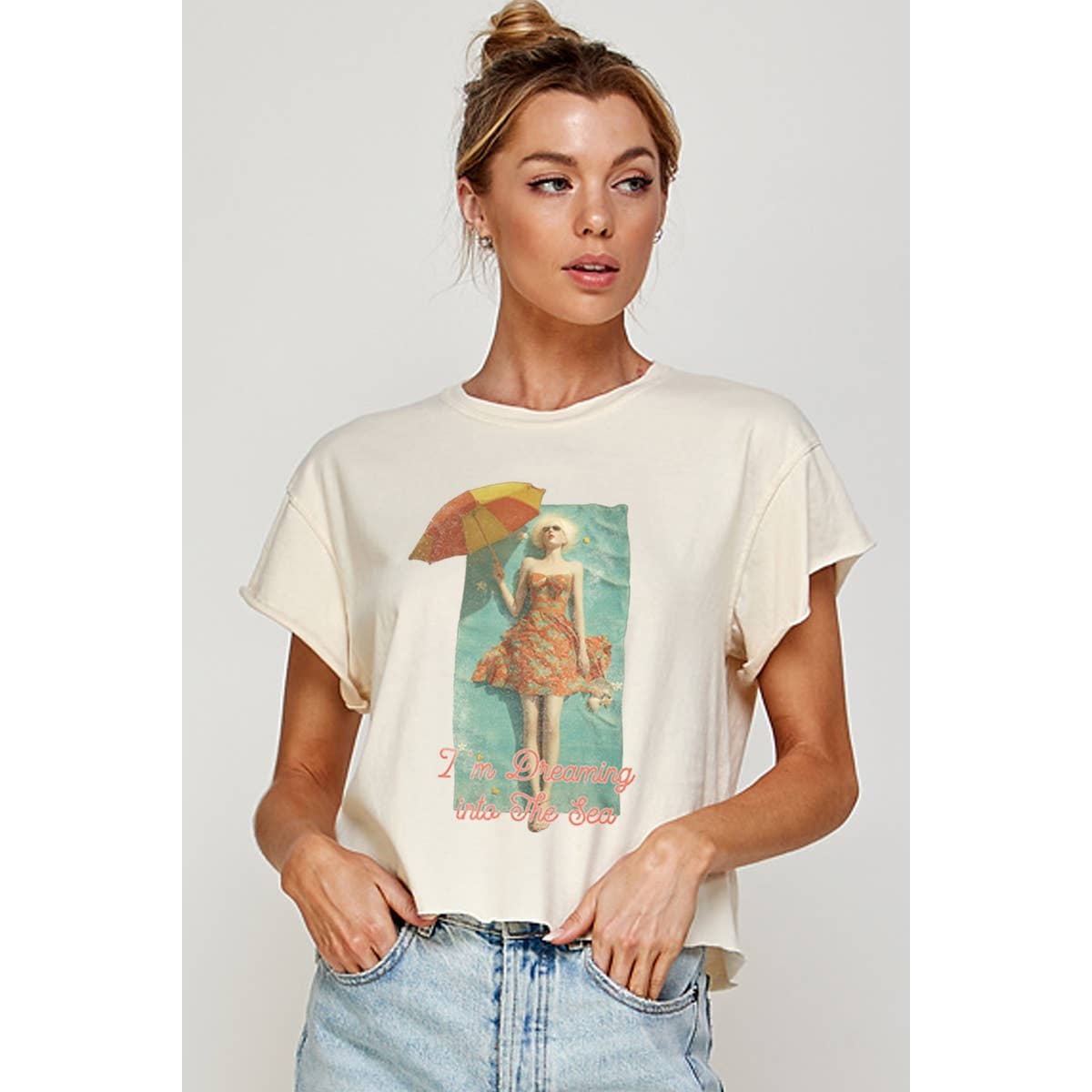 I Am Dreaming Into the Sea   Graphic Crop Top