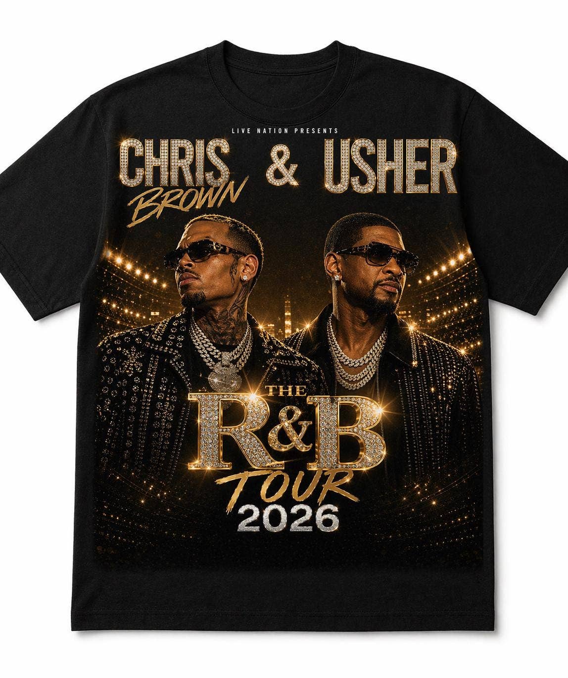 Chris Brown Usher R&B Tour 2026 Lux Concert Tee