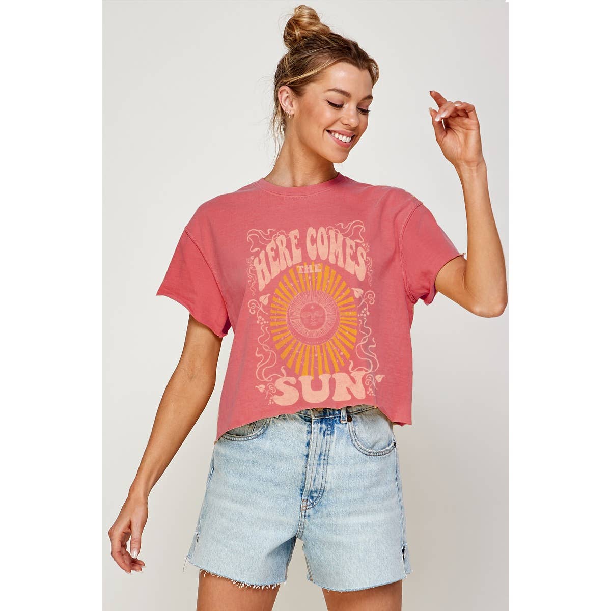 Here Comes the Sun  Graphic Crop Top