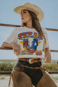 Fort Worth Texas Rodeo Finals 83 Relaxed Crop Tee