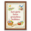Hot Girls Have Grandma Hobbies Sticker Decal, Funny Sticker