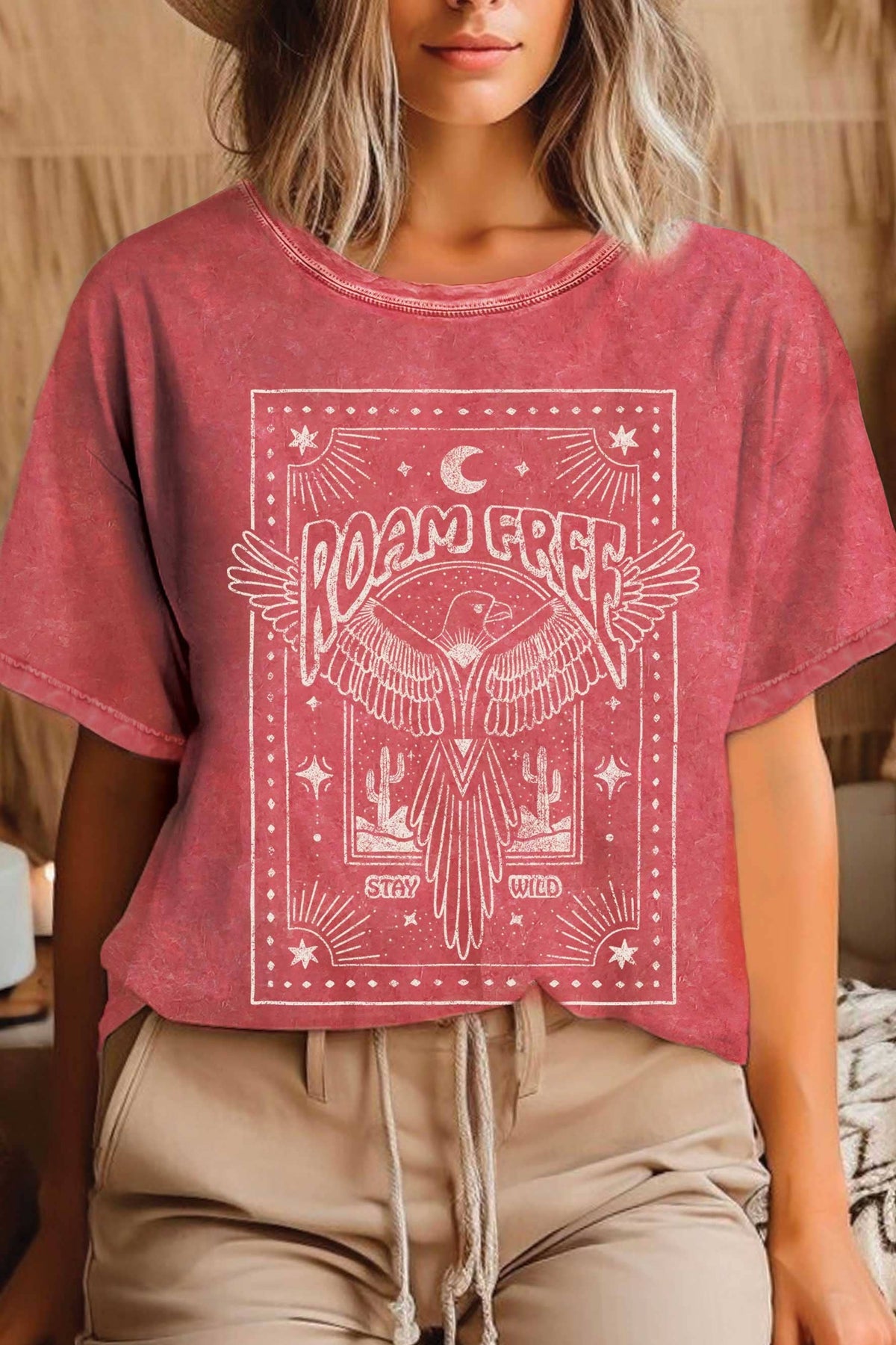 Roam Free Bird Mineral Graphic Tshirts