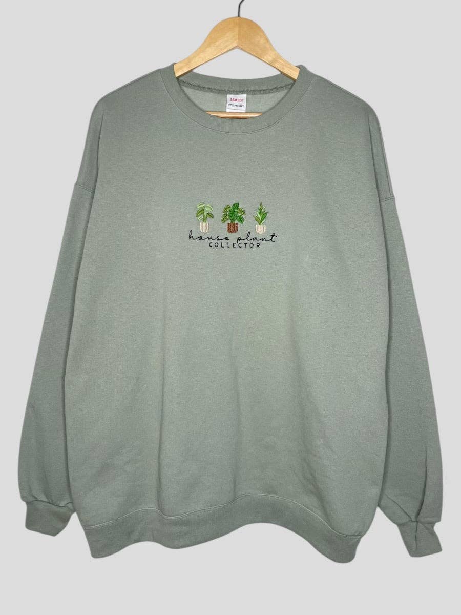 House Plant Collector Embroidered Crewneck