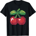 Retro 8-bit Gamers Pixel Art Cherries Fruit Tee
