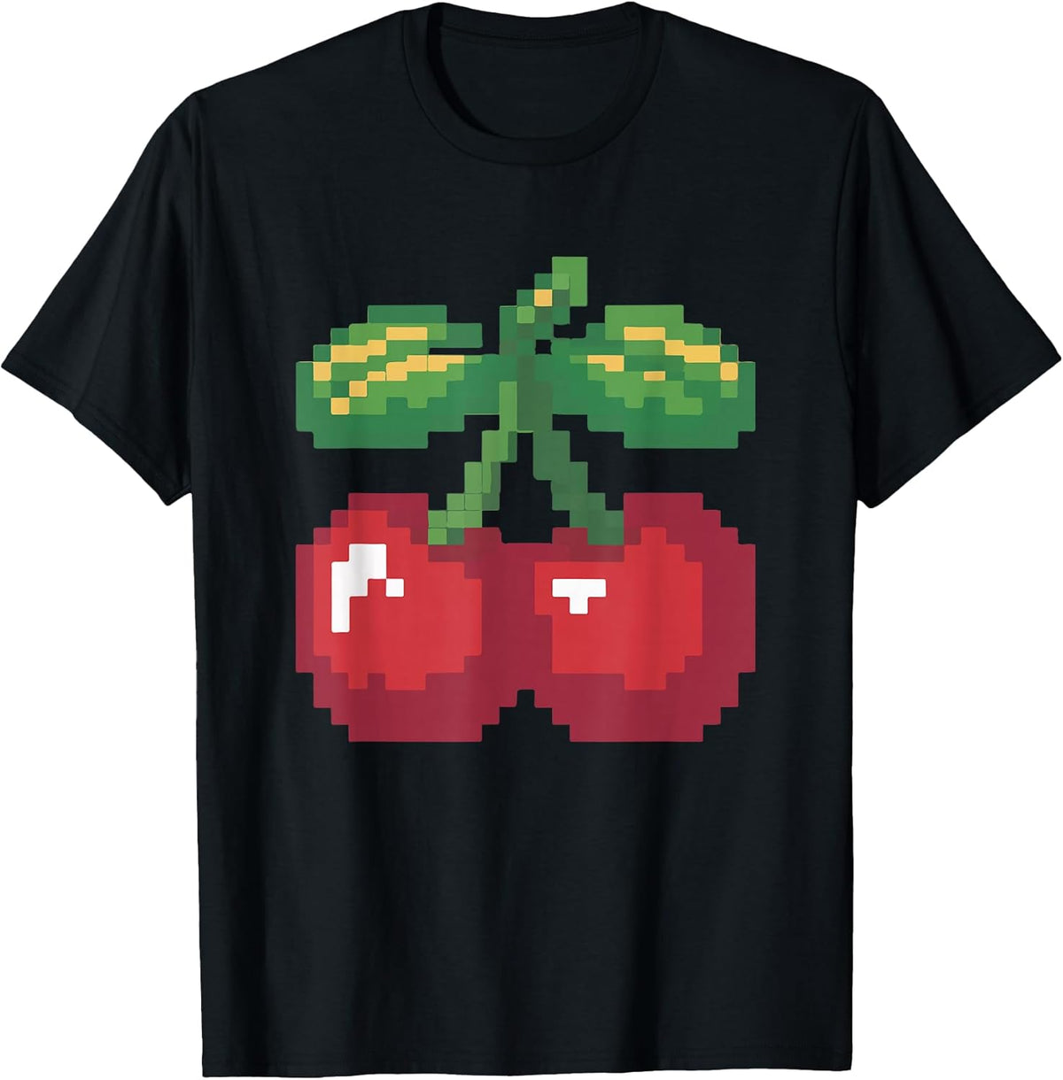 Retro 8-bit Gamers Pixel Art Cherries Fruit Tee