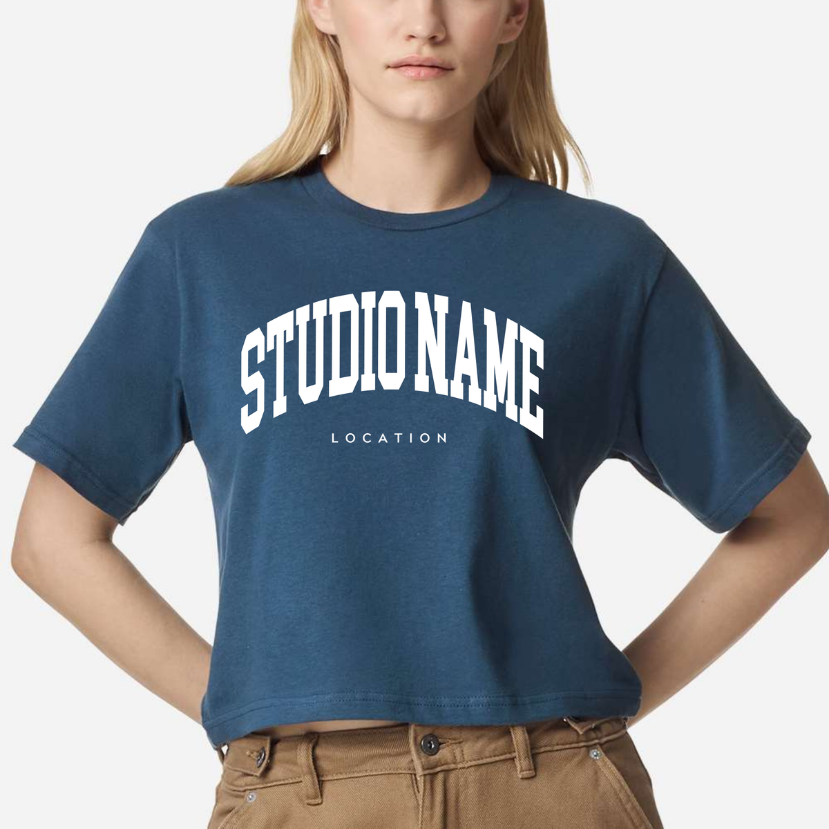 Custom Logo Design Women's Fine Cotton Jersey Boxy Tee