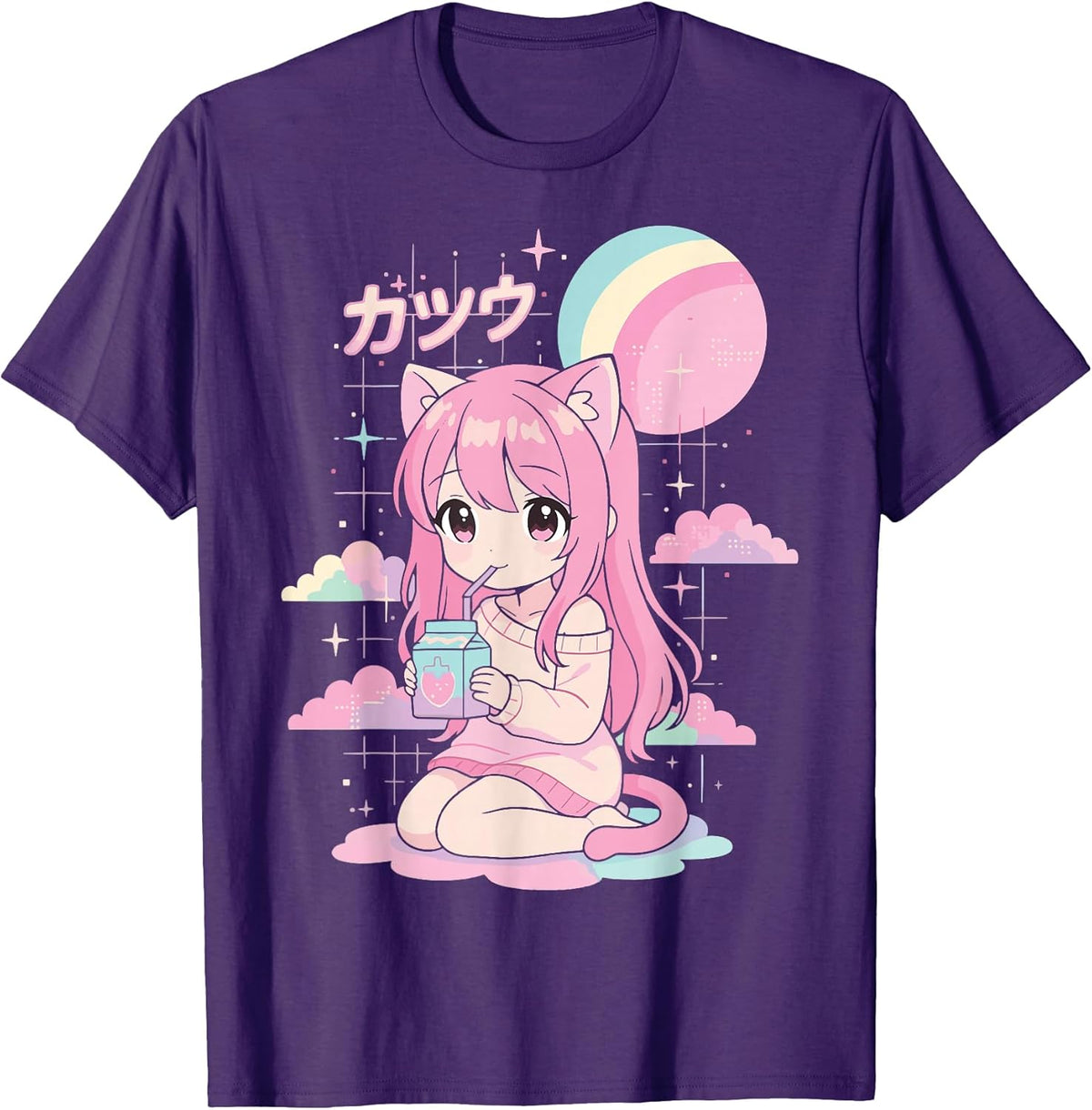 Anime Girl Strawberry Milk Kawaii Cute Pastel