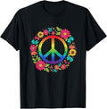 Peace Sign Hippie Floral Retro Rainbow Boho Mosaic