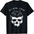 If I Fits I Sits Black Cat Skull Tee