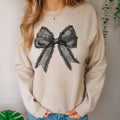 Black Lace Bow Crewneck Sweatshirt | Everyday | Sizes S-2XL