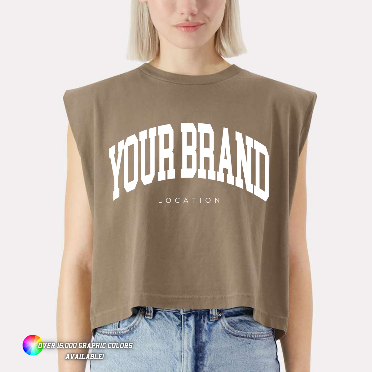 Custom Logo or Design Athletic Wear Garment-Dyed Muscle Tee