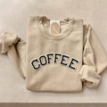 Coffee Sweatshirt | Coffee Lover Gifts - Embroidered Patches