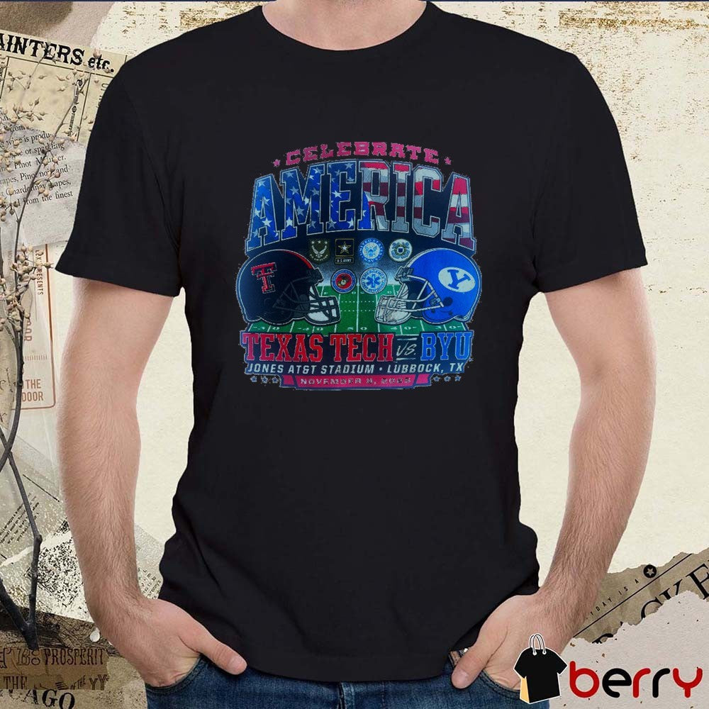 Texas Tech Red Raiders Vs Byu Cougars ESPN Celebrate America November 8 2025 Dueling Helmets t-shirt