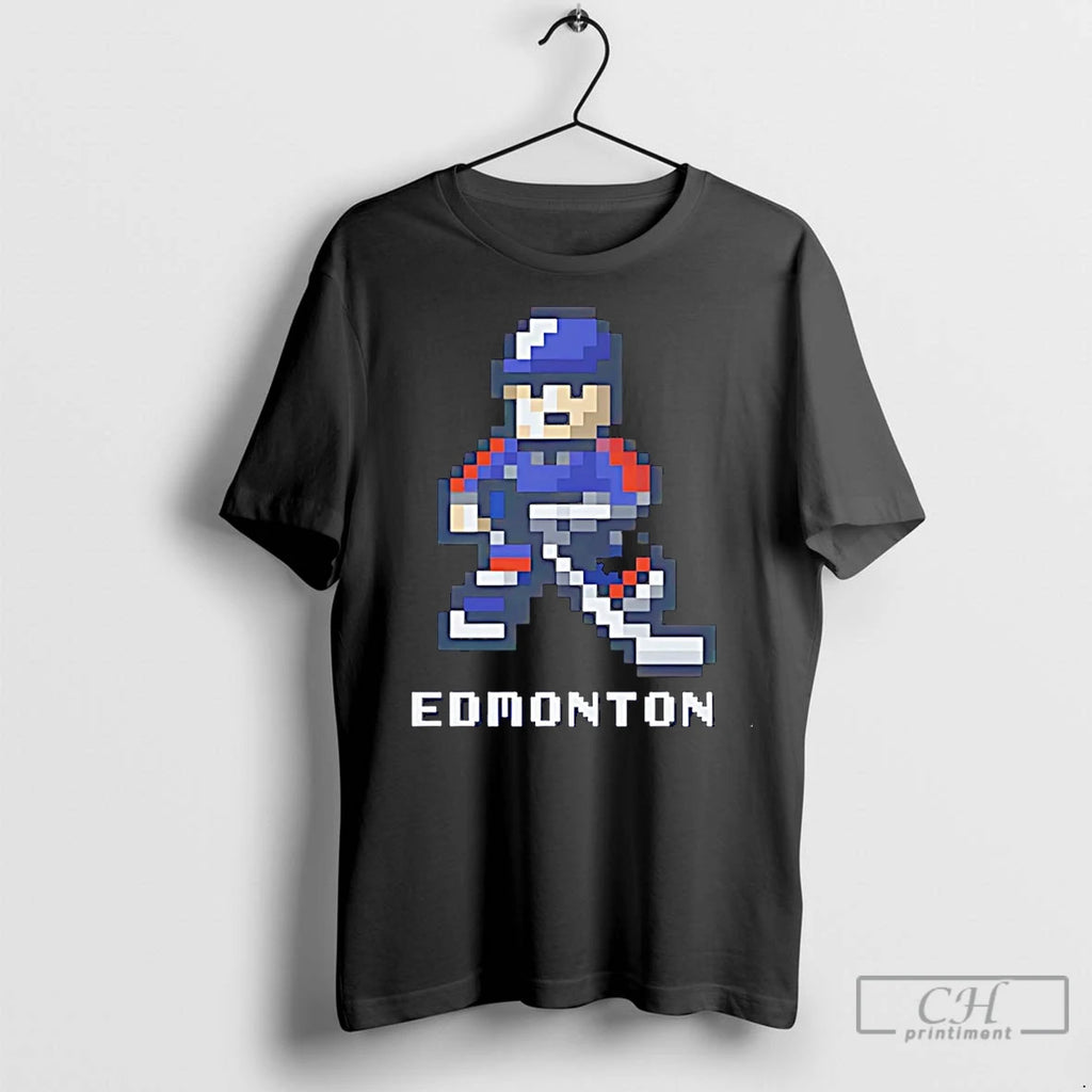 Classic Edmonton Oilers Hockey Player 8 Bit Pixel Christmas