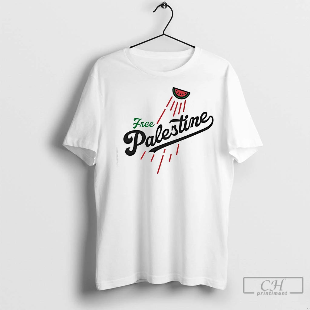 Classic Free Palestine X Los Angeles Dodgers Baseball Team Logo Graphic