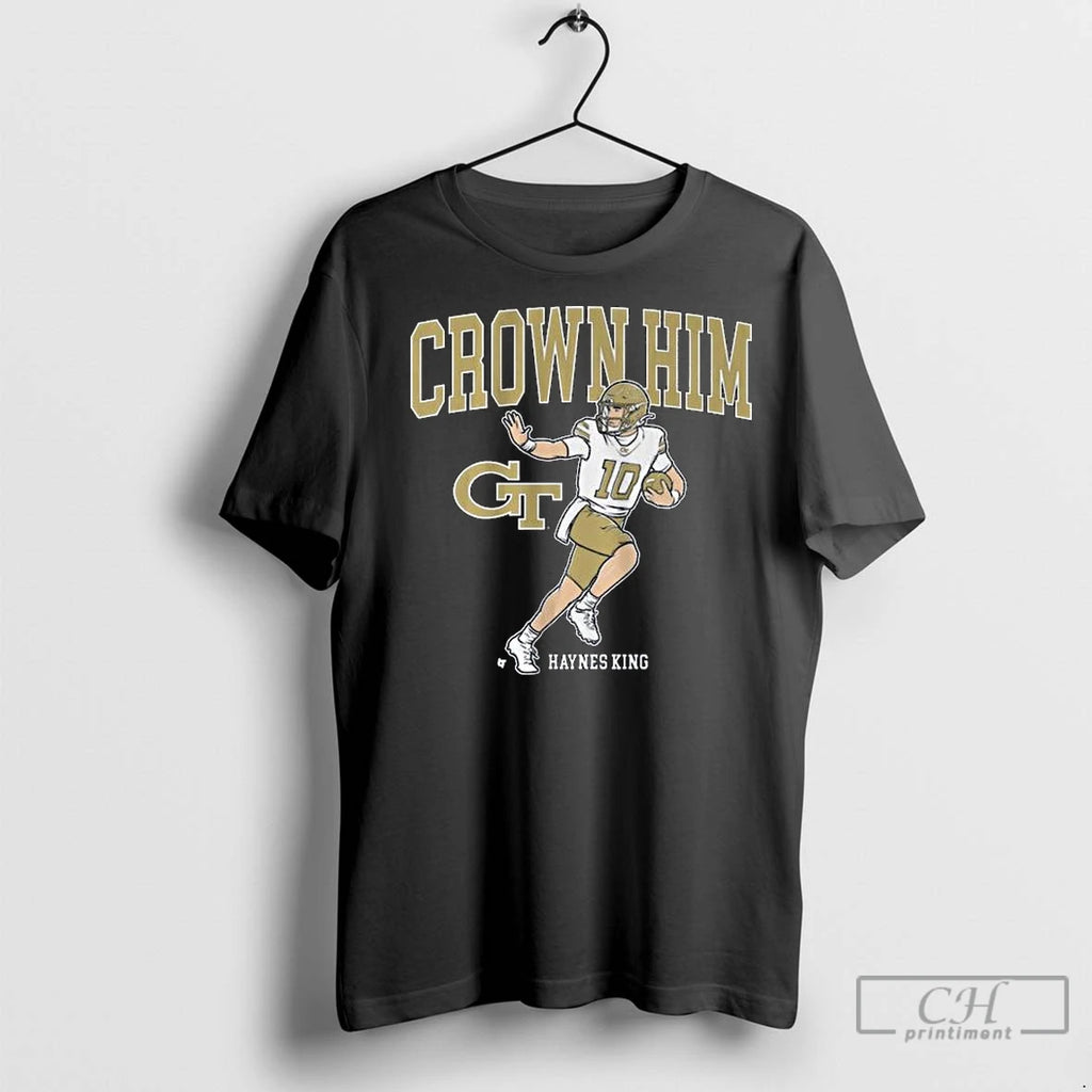 Classic Georgia Tech Football Haynes King Crown Him Long Sleve
