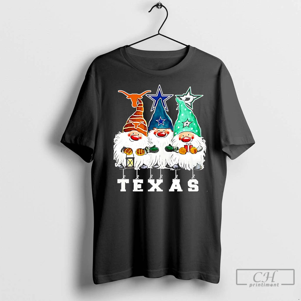 Classic Gnomies Texas Longhorns Dallas Cowboys And Dallas Stars Merry Christmas Christmas