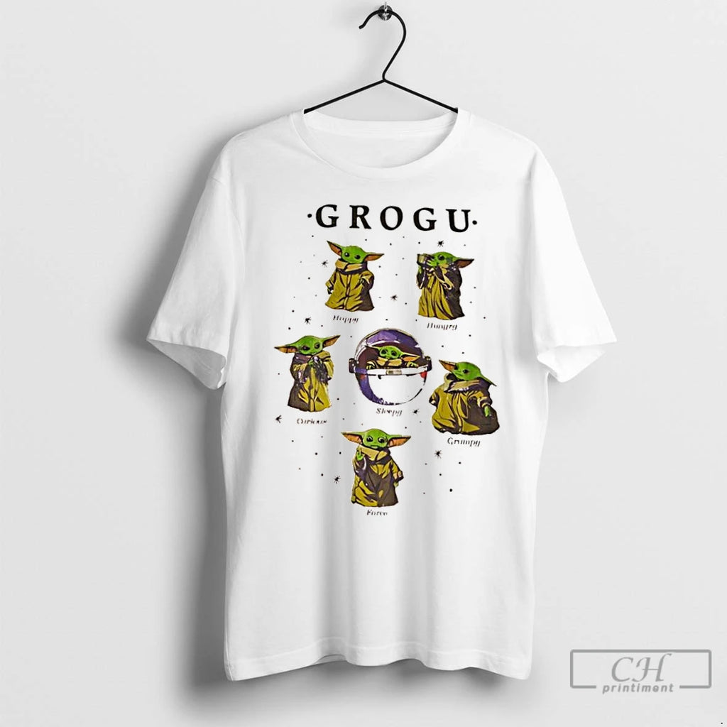 Classic Grogu Moods Graphic Happy Hungry Curious Sleepy Grumpy Force