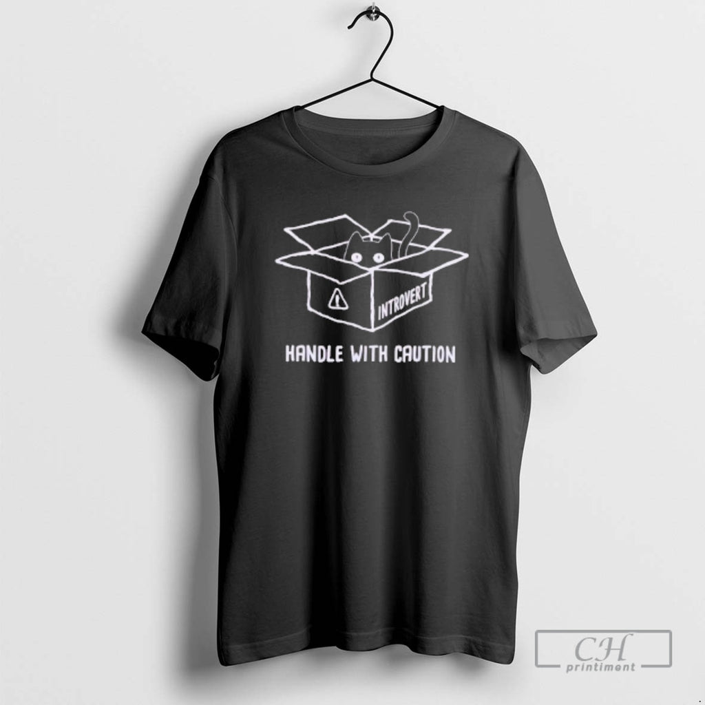 Classic Introvert Cat Box Handle With Caution Shirt Sweater
