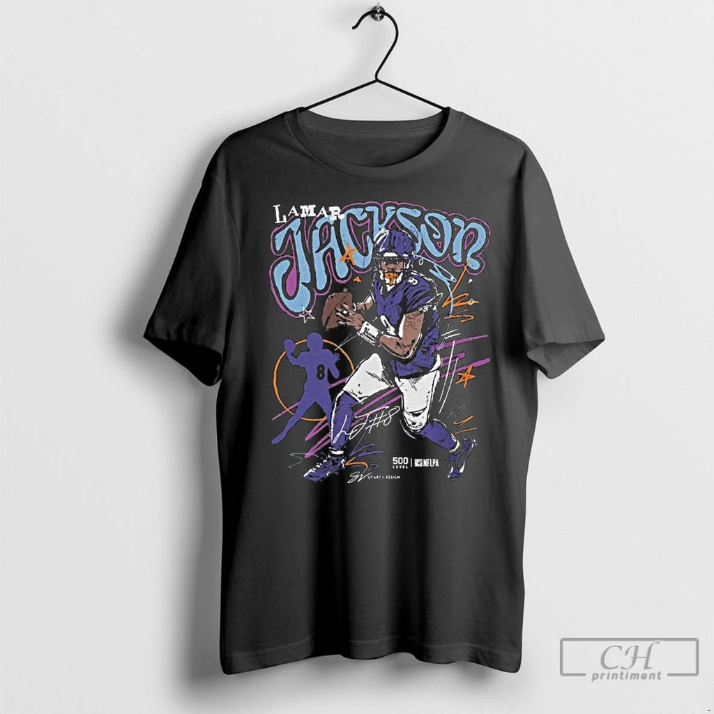 Classic Lamar Jackson Baltimore Scribble Signature Long Sleve