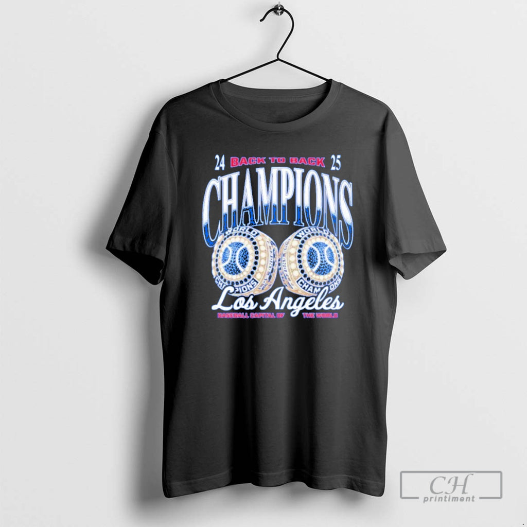 Classic Los Angeles Dodgers 2024 2025 Back To Back Ring Blue Shirt Sweater