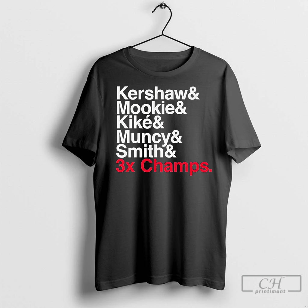 Classic Los Angeles Dodgers 3x Champs Players Names Ampersand