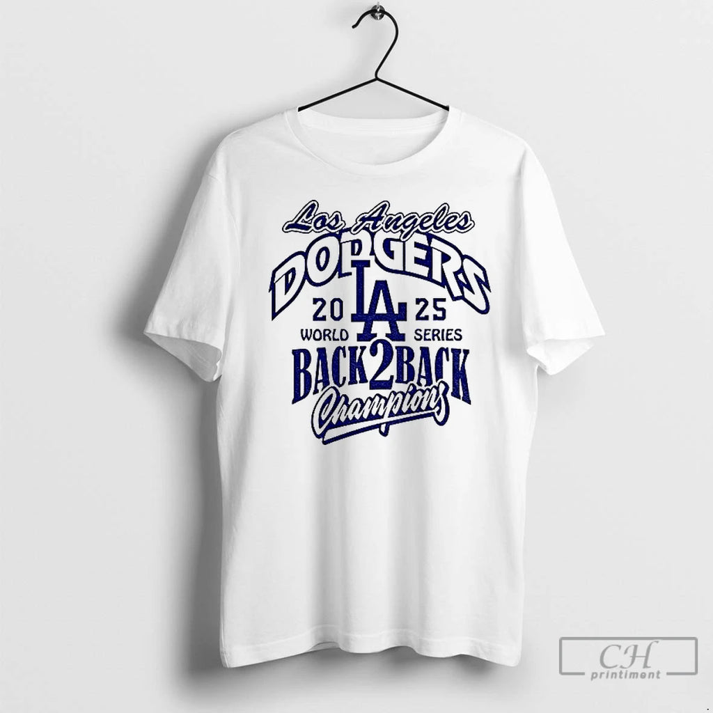 Classic Los Angeles Dodgers Back 2 Back 2025 World Series Champions Mlb Logo